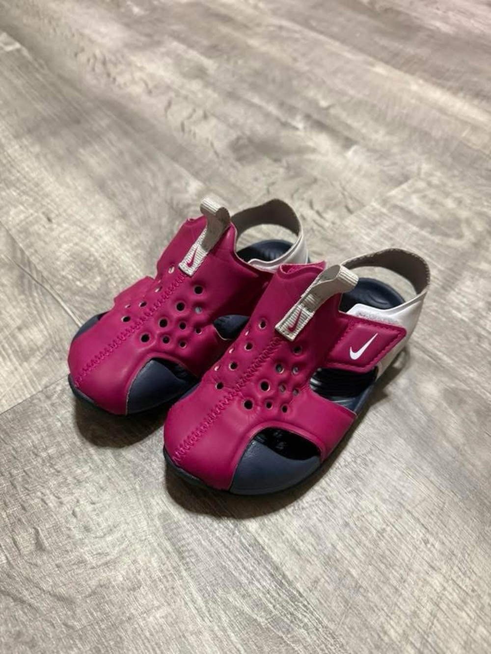 Nike toddler Pink and Navy Water-Friendly Sandals